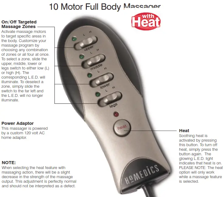 Homedics MM-P200 10 Motor Full Body Massager - Motor Full Body Massager