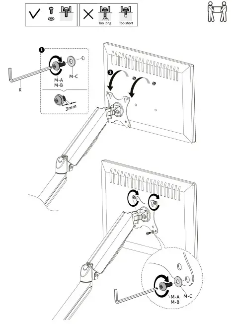 audizio MAD10G Single Monitor Arm-P 3