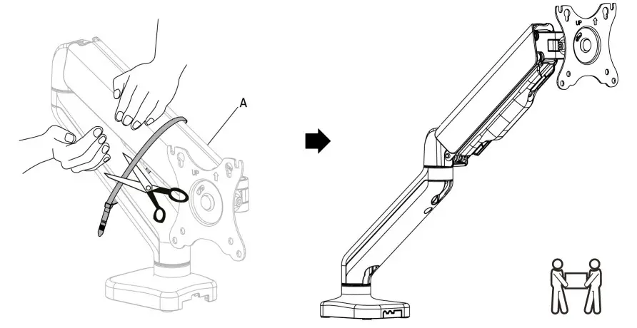 audizio MAD10G Single Monitor Arm-STEP 1