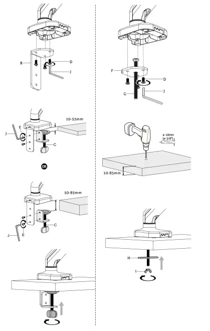 audizio MAD10G Single Monitor Arm-STEP 2