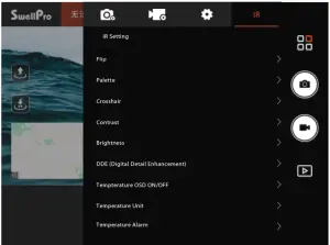 SwellPro GC3 T Axis Gimbal Thermal Camera - Setting