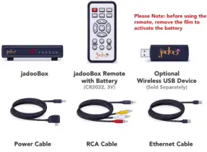 jadootv HD100 Jadoo 1 IPTV Set Top Box - Package Contents