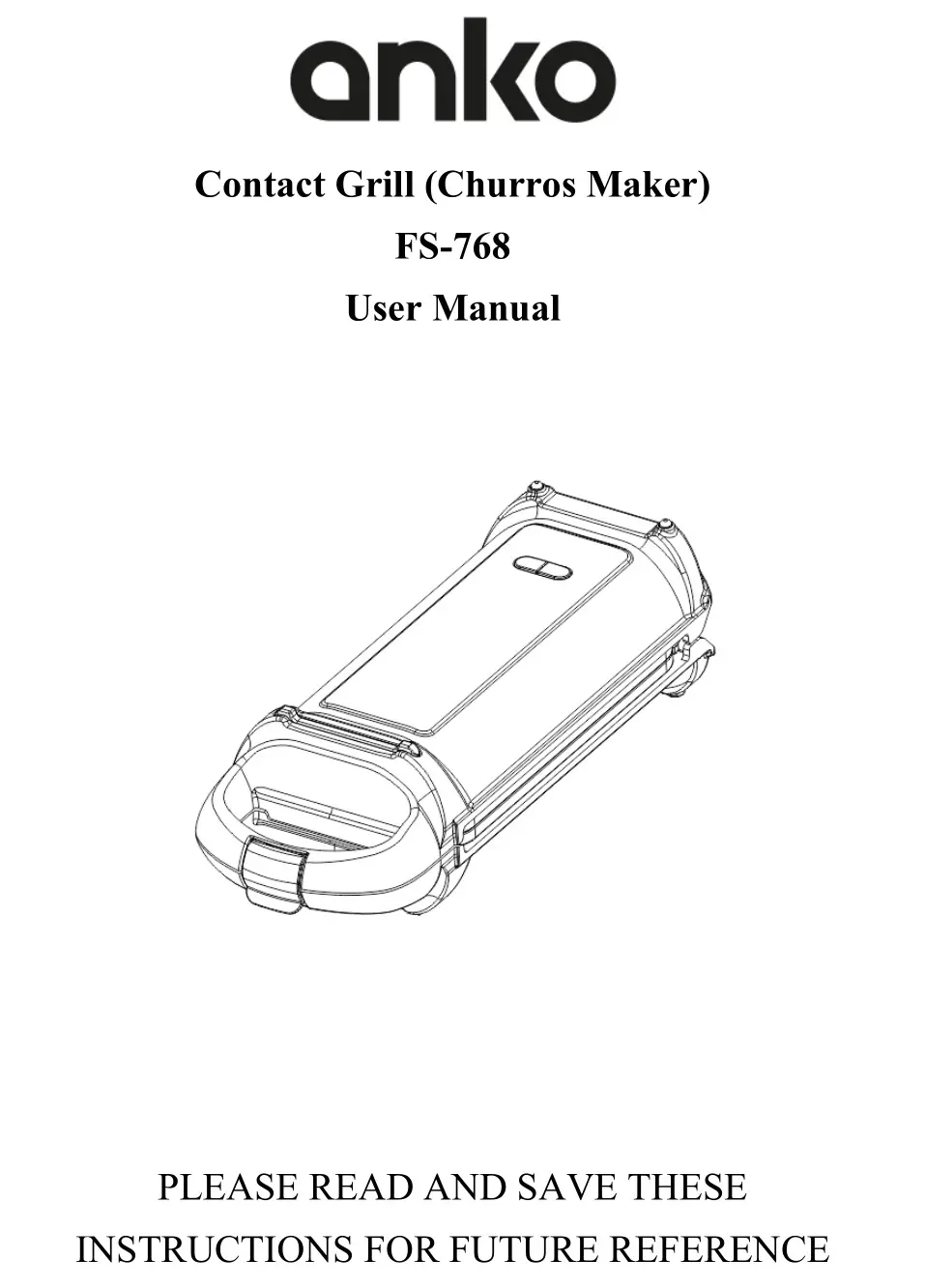 anko FS-768 Contact Grill User Manual