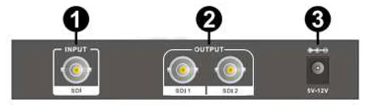 J TECH DIGITAL JTD 178 1X2 SDI Splitter - Rear Panel