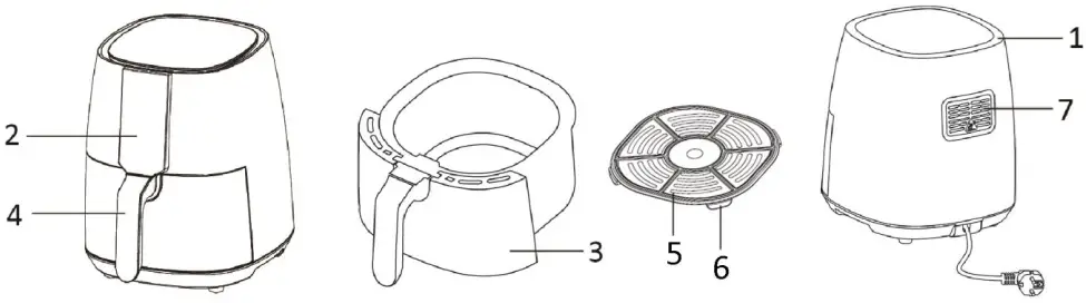 emerio AF 125323 1 Smart Fryer - PARTS DESCRIPTION