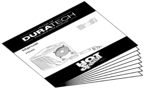 DURATECH HS40 Hot Splash Heat Pump - Manual