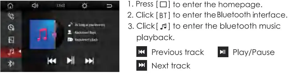 Nakamichi NAM1712 7 Inch 2-Din AV Receiver User Manual - Bluetooth Music Playback