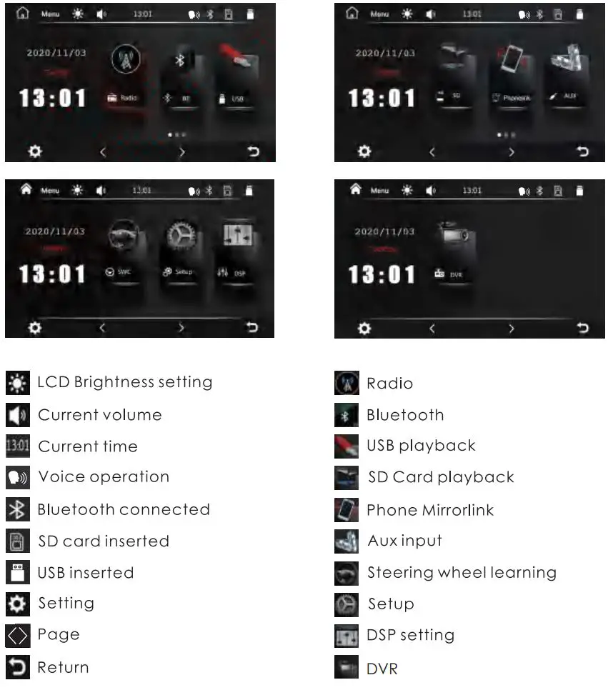 Nakamichi NAM1712 7 Inch 2-Din AV Receiver User Manual - Home Page Operation