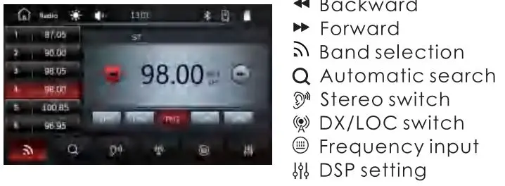 Nakamichi NAM1712 7 Inch 2-Din AV Receiver User Manual - Radio Interface