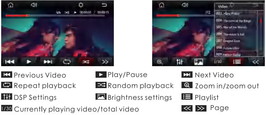 Nakamichi NAM1712 7 Inch 2-Din AV Receiver User Manual - Video Playback