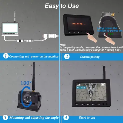 Idpoo B08TBDH8X4 Wireless Hitch Camera Magnetic with 5-Inch IPS Monitor fig2