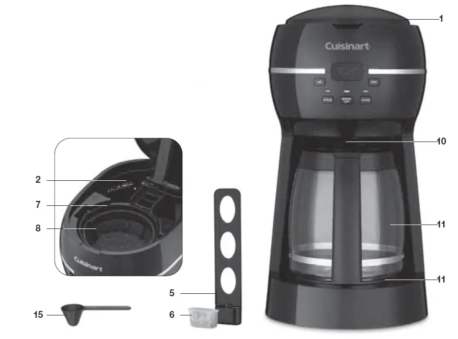 Cuisinart DCC-1500 Series 12-Cup Programmable Coffeemaker FIG 2