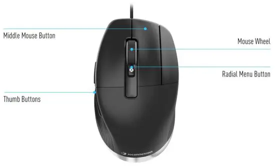 3Dconnexion Cad Mouse Pro Wireless Ergonomic Mouse for CAD Professional - 3Dconnexion CadMouse Pro