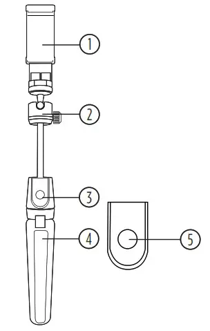 KSIX BXSELFT02 Selfie Tripod Action Cam Smartphones Remote Control - DIAGRAM