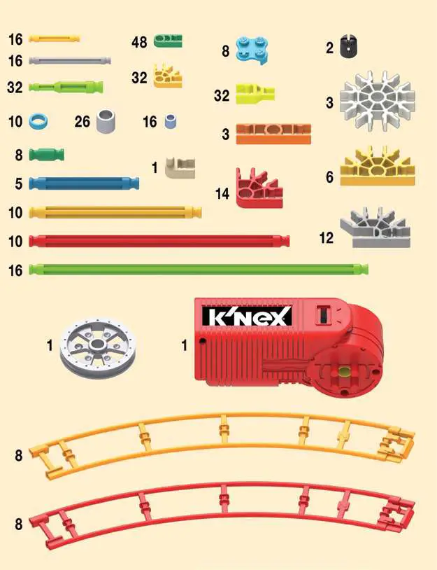 KNEX Revolution Ferris Wheel Building Set - Parts List