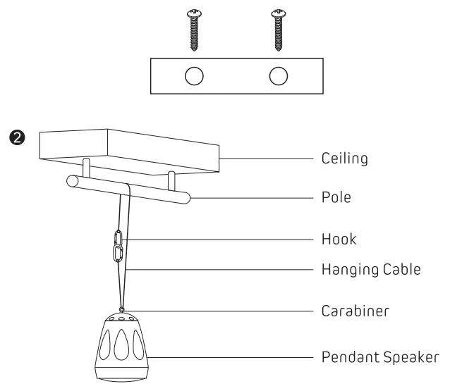 OSD AUDIO FORZA 5 Pendant Speaker - cable