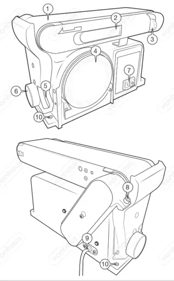 VonHaus 3500181 Benchtop Belt and Disc Sander - fig