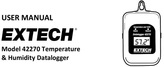 EXTECH Temperature and Humidity Datalogger User Manual
