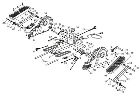 Sunny SF-E3959 Sitfit Motorized Under Desk Elliptical - DIAGRAM