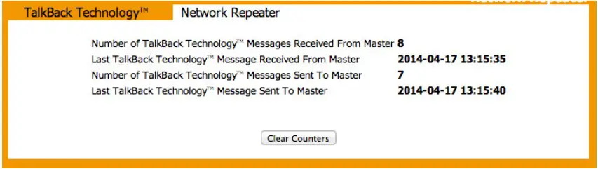 sapling SMA 4000 TalkBack Network Repeater - Web Interface - TalkBack Technology