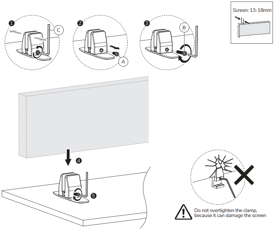 Neomounts NS CLMPSTANDBLACK Desk clamp sets 08 kg - STEP 2 B