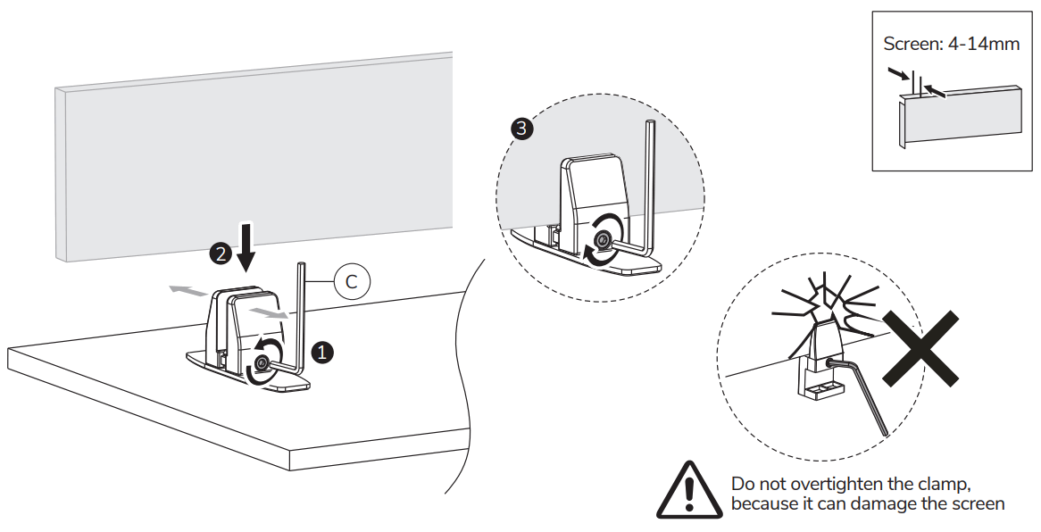 Neomounts NS CLMPSTANDBLACK Desk clamp sets 08 kg - STEP 2