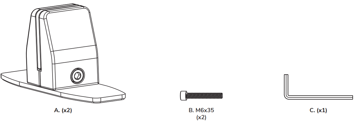 Neomounts NS CLMPSTANDBLACK Desk clamp sets 08 kg - parts