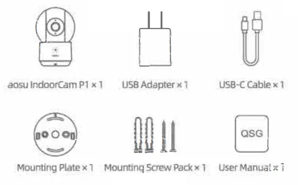 aosu IndoorCam P1 Camera User FIG 1