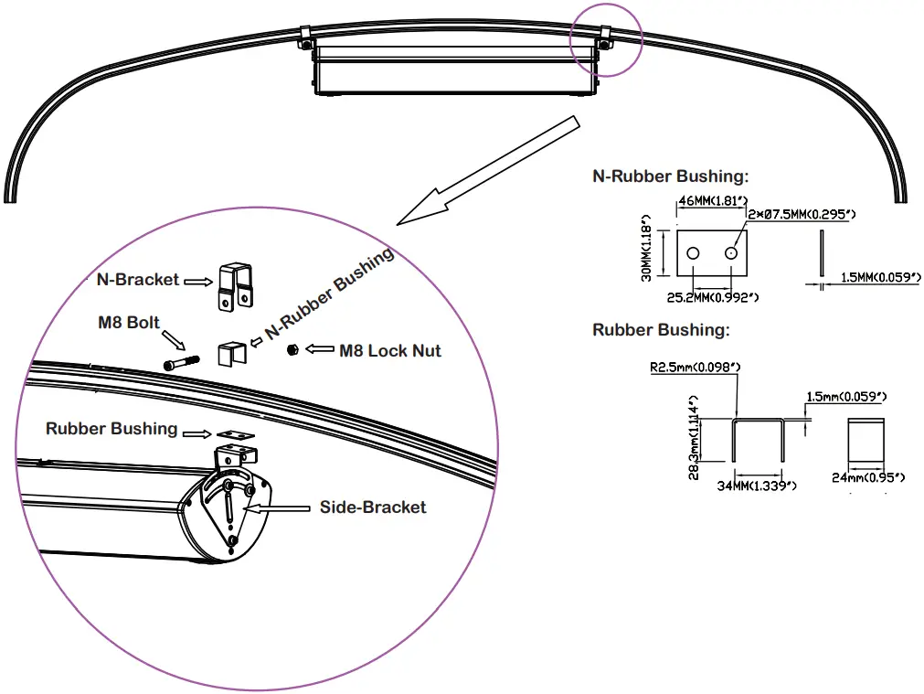 asa MSBAR Soundbar Integrated LED Light Strip 1 With N-Bracket