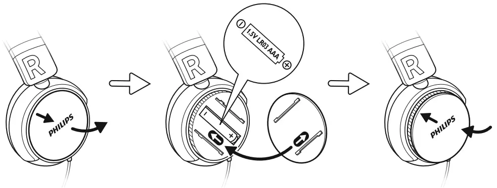 PHILIPS Active Noice Canceling Headphones - replaching battury