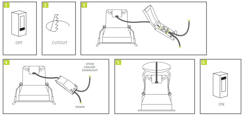 INTERLIGHT IL-CA4K27W Cascade Downlight LED Recessed Spotlight - Installaon