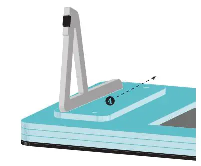 Pimoroni LCD Frame for Raspberry Pi 7” Touchscreen User Manual - Slide the locking stand plate upwards