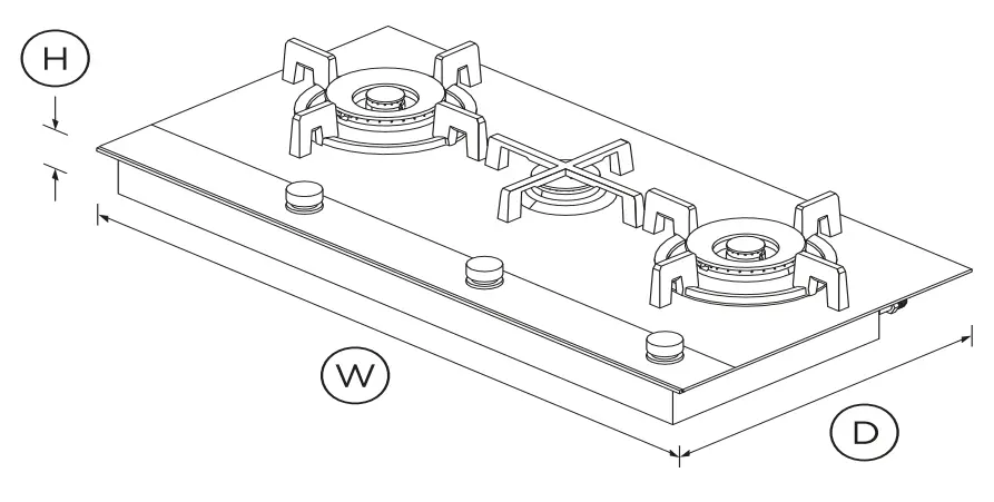 FISHER PAYKEL CG903DTGGB1 Gas on Glass Cooktop - fig