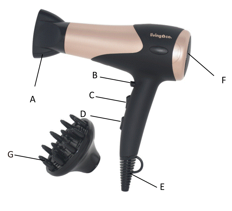 LIVING-CO-CL-5909-Ionic-Hair-Dryer-fig-1