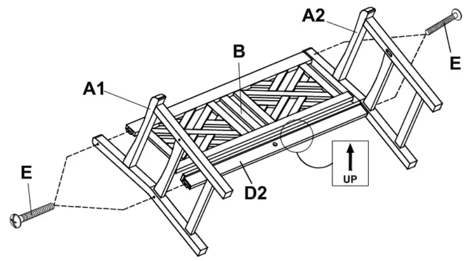 cambridge TEAK 4″ Bench - Assamble Stape 1
