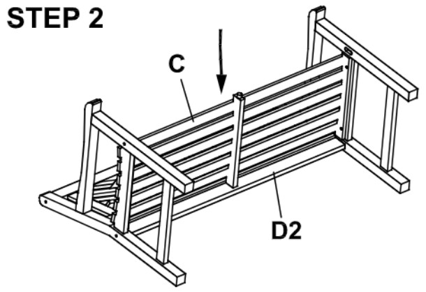 cambridge TEAK 4″ Bench - Assamble Stape 2