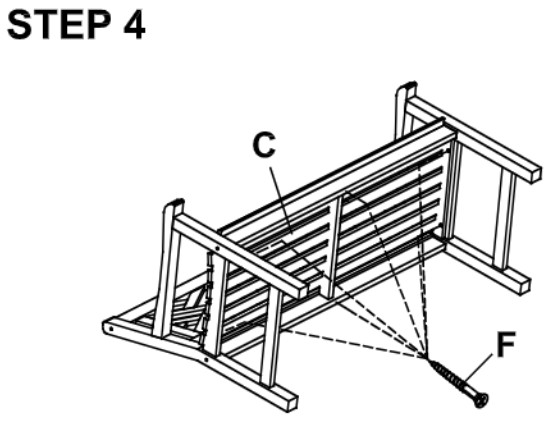 cambridge TEAK 4″ Bench - Assamble Stape 4