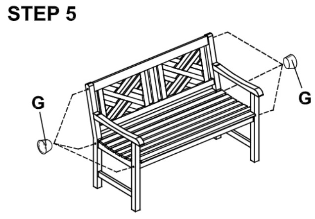 cambridge TEAK 4″ Bench - Assamble Stape 5