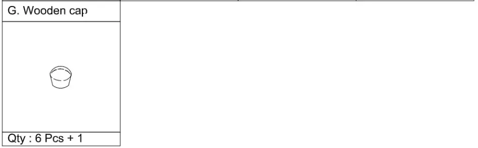 cambridge TEAK 4″ Bench - Parts And Hardware List 2