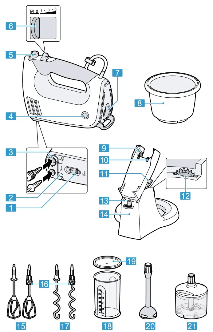 BOSCH MFQ36 Cordless Hand Mixer - Figure 1