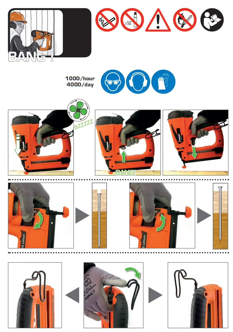 Paslode IM65 F16 Lithium Brad Nailer Set - fig 2