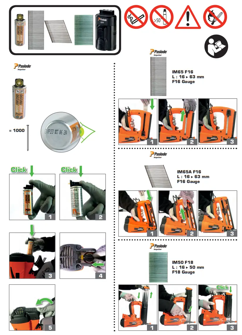 Paslode IM65 F16 Lithium Brad Nailer Set - fig