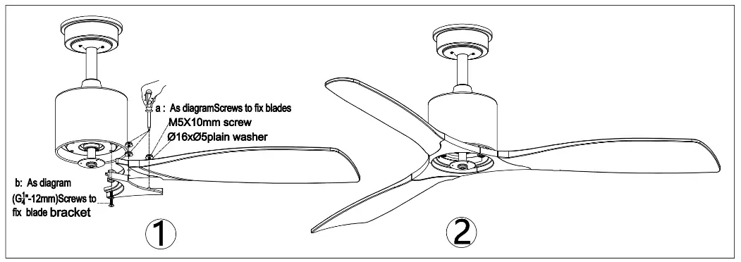 BANSA ROSE Luxury 52 Inch Sand Nickel Ceiling Fan - step5