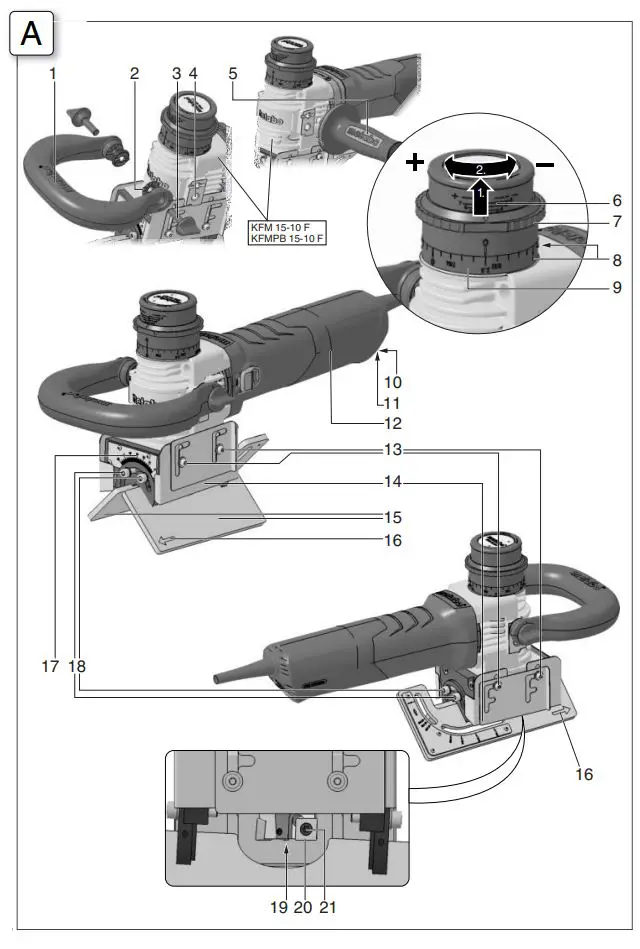 metabo KFM 15-10 F Bevelling Tool Instruction Manual - Fig A