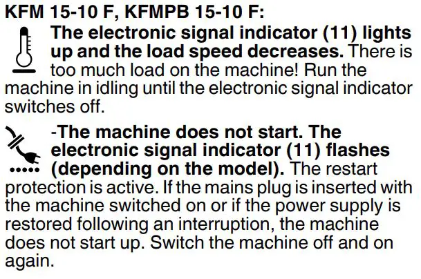 metabo KFM 15-10 F Bevelling Tool Instruction Manual - Troubleshooting