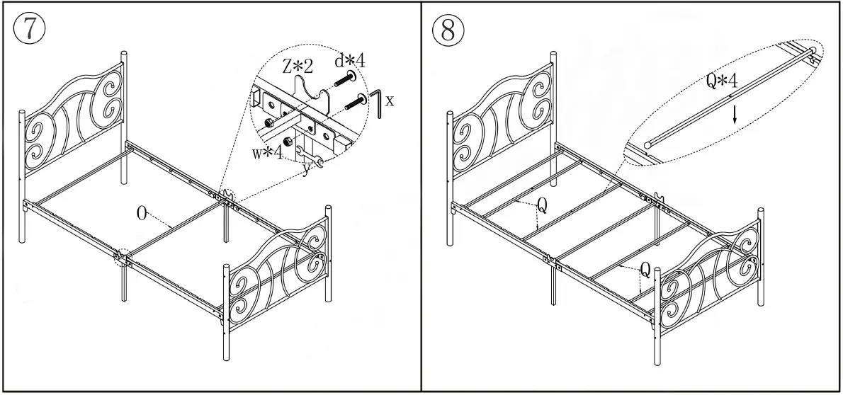 Ahokua-BF-761E-W-White-Metal-Frame-Twin-Platform-Bed-with-Headboard-fig-5