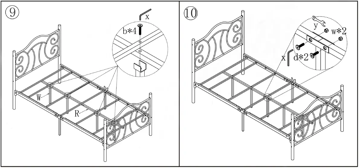 Ahokua-BF-761E-W-White-Metal-Frame-Twin-Platform-Bed-with-Headboard-fig-6
