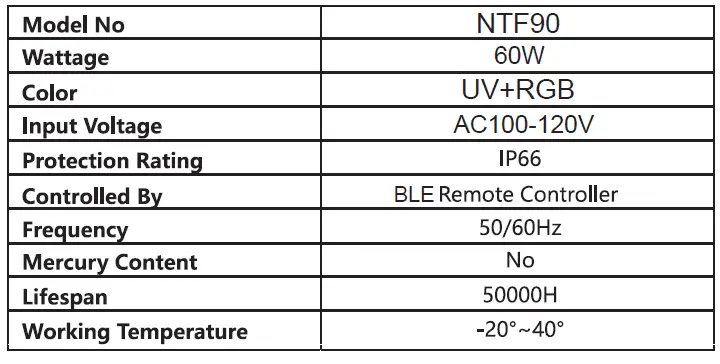 Ustellar NTF90 60W Smart Black Light fig 6