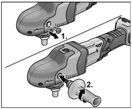 FLEX PE 150 18.0-EC Professional Cordless Rotary Polisher Instruction Manual - Attaching the auxiliary handle
