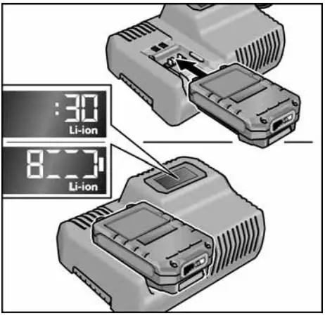 FLEX PE 150 18.0-EC Professional Cordless Rotary Polisher Instruction Manual - Charging process